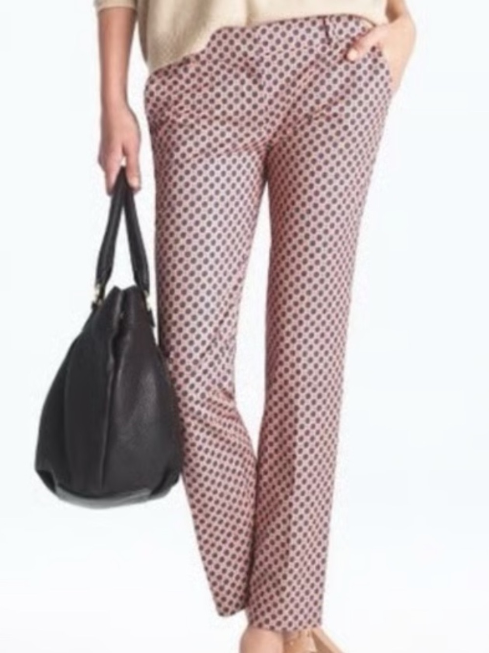 J. Crew cafe capri red blue patterned trousers pants size 4